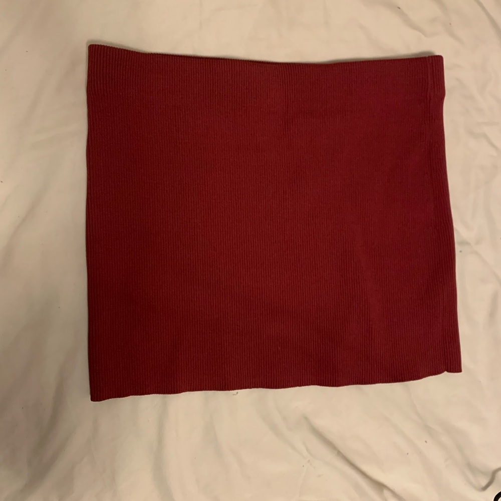 red knit zara mini skirt